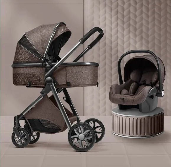 Stylish High View Stroller Lightweight Folding - Dark Tube Chocolate - Infants planet