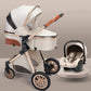 Stylish High View Stroller Lightweight Folding - Golden tube beige - Infants planet