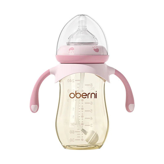 Triple - Action Anti - Colic Wide Caliber Feeding Bottle - 240ml Cow Fruit Green Cross - Infants planet
