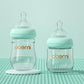 Wide Bore Glass Baby Bottle for Newborns - 120ml and 150ml - Blue - Infants planet
