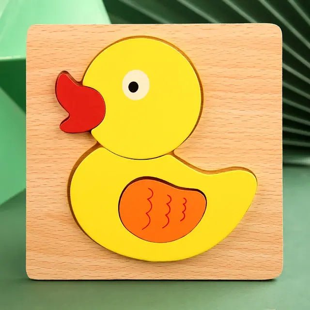 Wooden Puzzle Baby Cartoon Animal - Infants planet