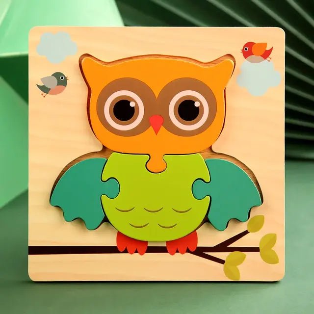 Wooden Puzzle Baby Cartoon Animal - Infants planet