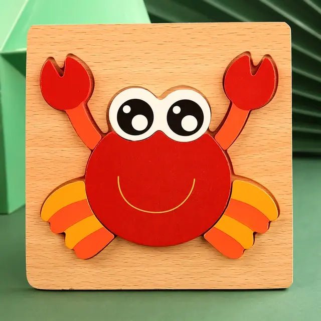 Wooden Puzzle Baby Cartoon Animal - Infants planet