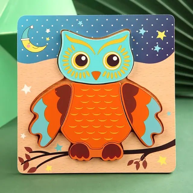 Wooden Puzzle Baby Cartoon Animal - Infants planet