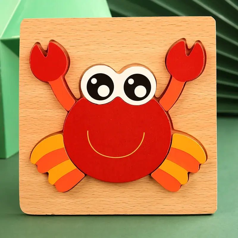 Wooden Puzzle Baby Cartoon Animal - Infants planet