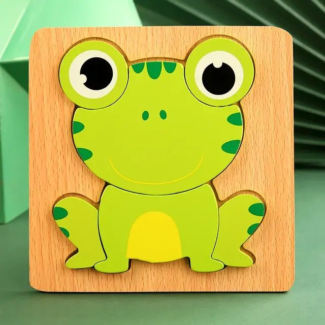 Wooden Puzzle Baby Cartoon Animal - Infants planet